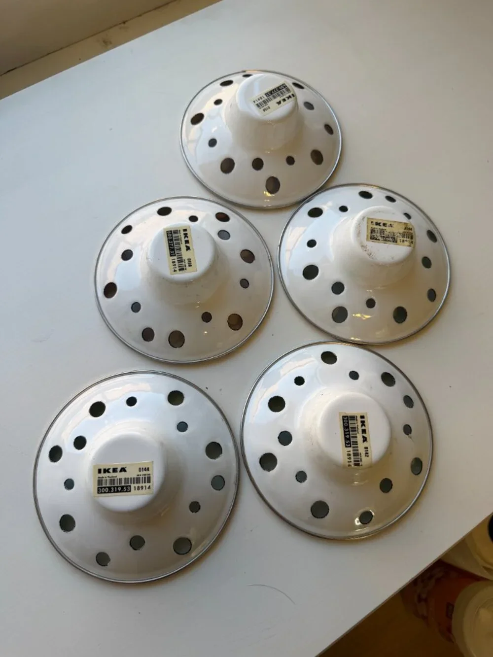 Vintage IKEA Space Age Enameled Metal Tea Light Candle Holders